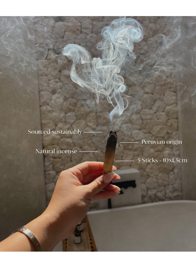 Bursera Palo Santo Sticks, Tree Planted with Every Order, 100% Natural, Ethical & Sustainable, 5-Pack Authentic Real Palo Santo Wood Incense Sticks from Peru for Aromatherapy, Smudging - Image 3